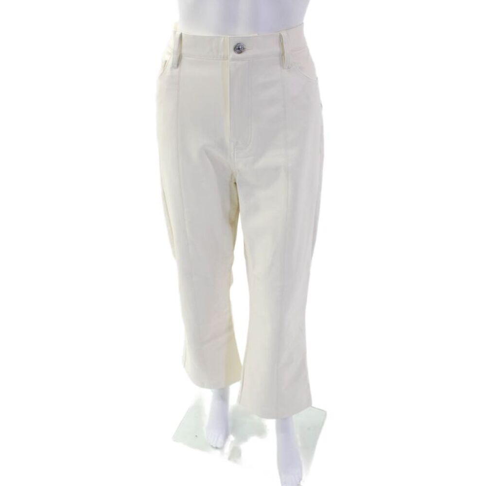 7 For All Mankind Womens High Waist Slim Kick Pants - Cream Size 32